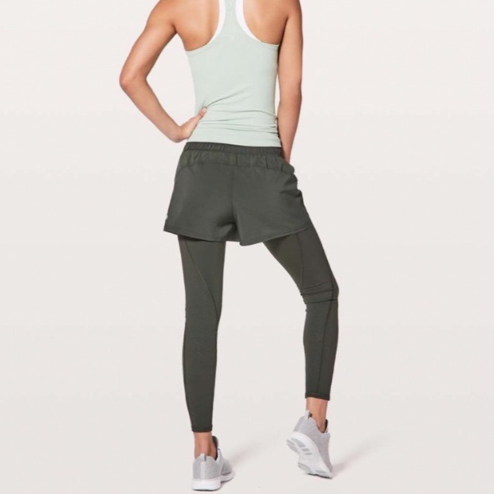 Lululemon Double Or Nothing Pant 28 Evergreen Green W5AYGS Size 12 Legging Short